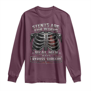 Heart Surgery Survivor Long Sleeve Shirt After Surgery Recovery Bypass TS10 Maroon Print Your Wear
