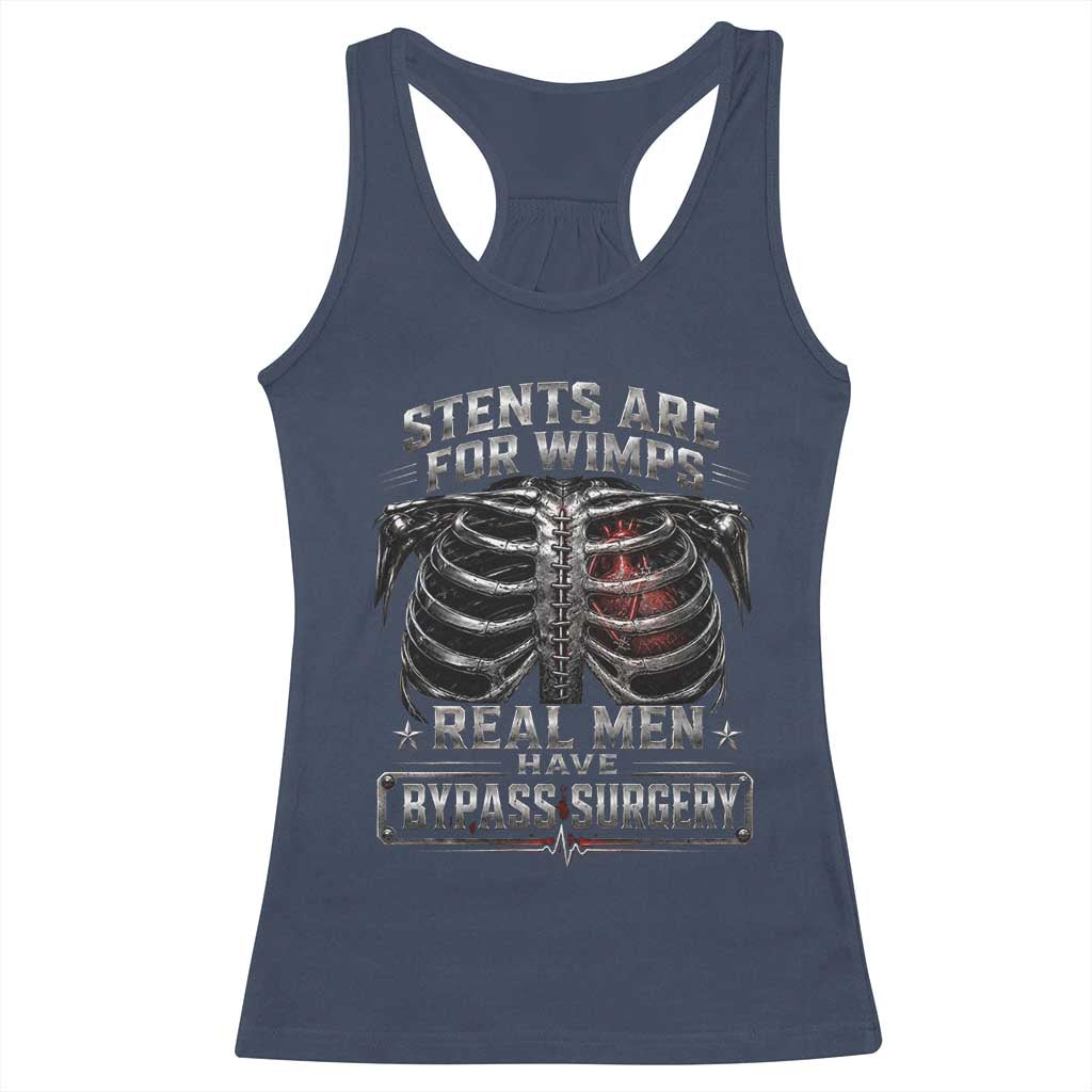 Heart Surgery Survivor Racerback Tank Top After Surgery Recovery Bypass TS10 Navy Print Your Wear