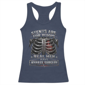 Heart Surgery Survivor Racerback Tank Top After Surgery Recovery Bypass TS10 Navy Print Your Wear