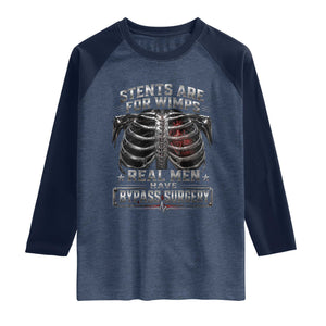 Heart Surgery Survivor Raglan Shirt After Surgery Recovery Bypass TS10 Heather Denim Navy Print Your Wear