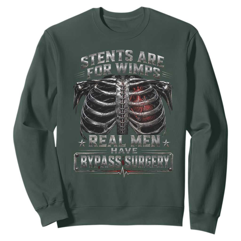 Heart Surgery Survivor Sweatshirt After Surgery Recovery Bypass TS10 Dark Forest Green Print Your Wear