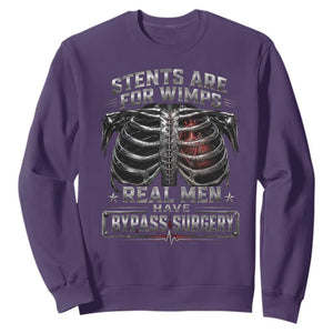 Heart Surgery Survivor Sweatshirt After Surgery Recovery Bypass TS10 Purple Print Your Wear