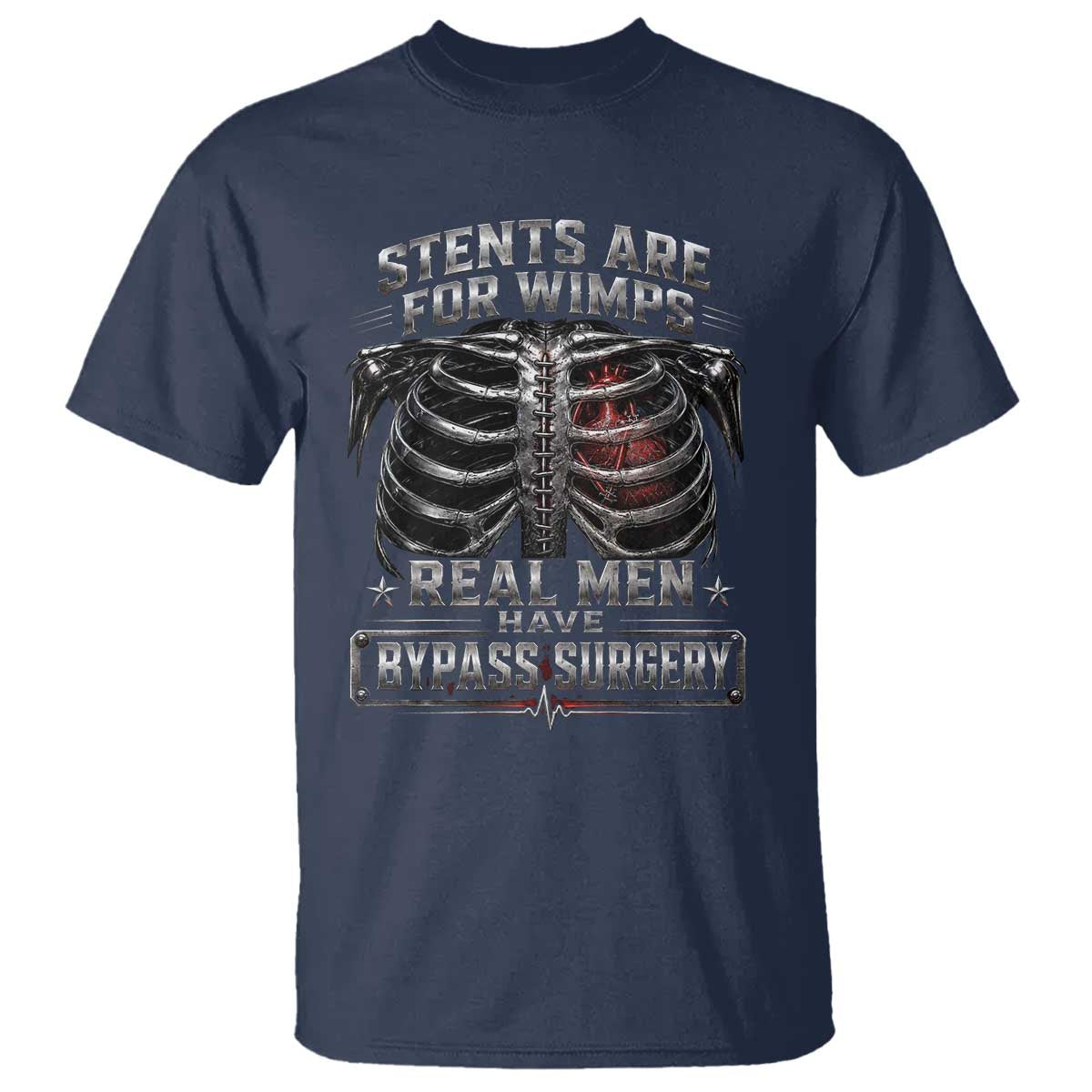 Heart Surgery Survivor T Shirt After Surgery Recovery Bypass TS10 Navy Print Your Wear