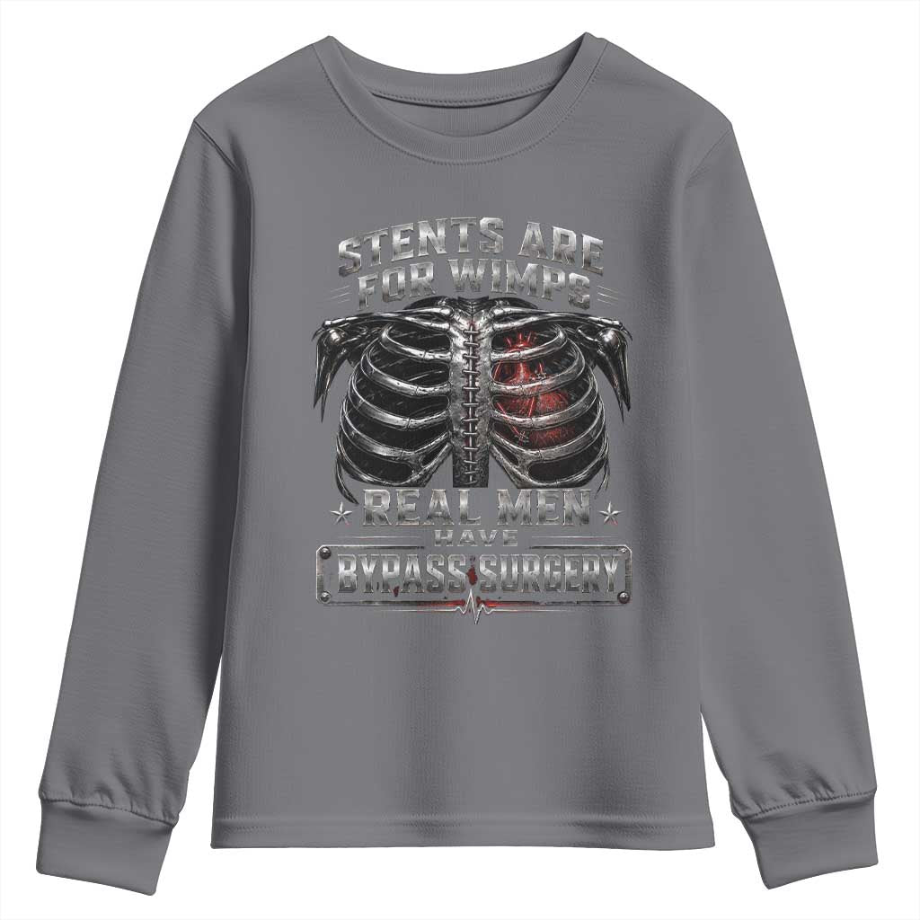 Heart Surgery Survivor Youth Sweatshirt After Surgery Recovery Bypass TS10 Charcoal Print Your Wear