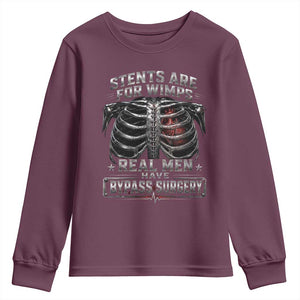 Heart Surgery Survivor Youth Sweatshirt After Surgery Recovery Bypass TS10 Maroon Print Your Wear