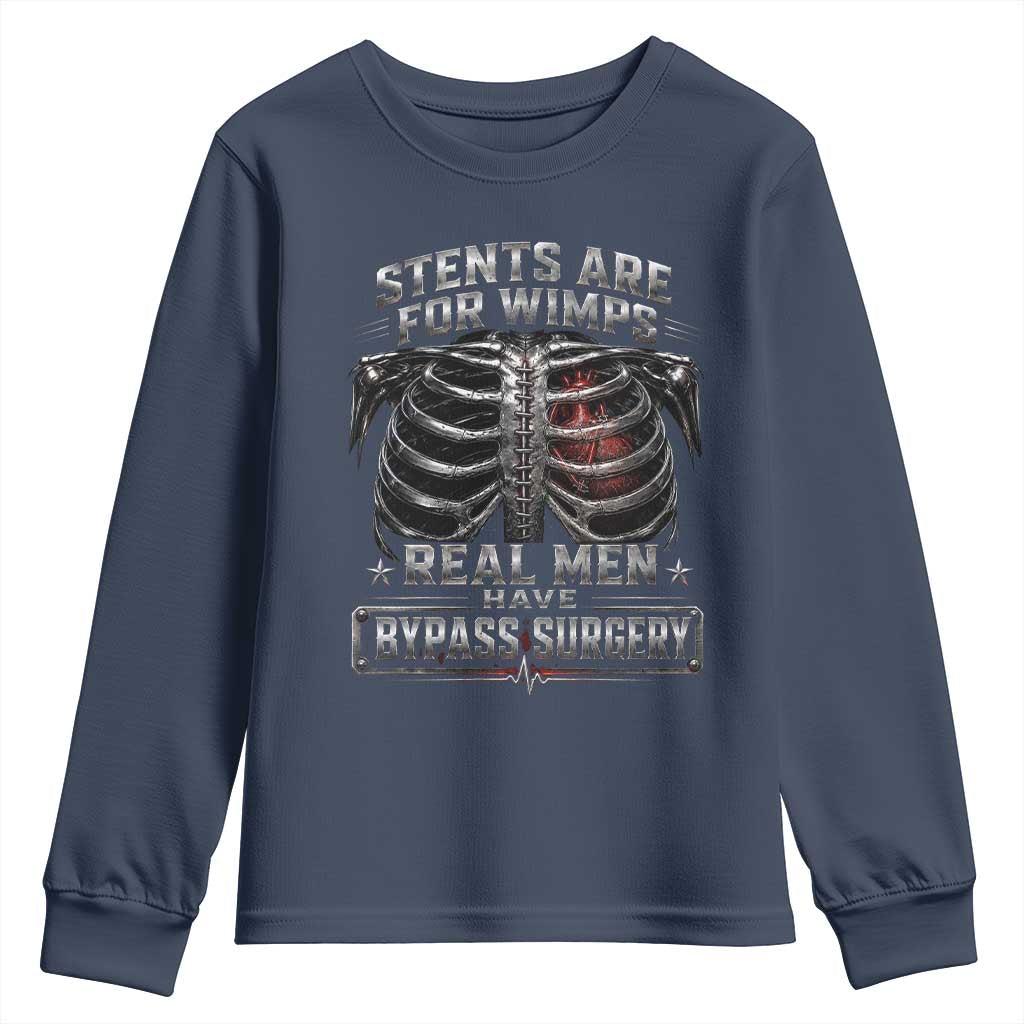 Heart Surgery Survivor Youth Sweatshirt After Surgery Recovery Bypass TS10 Navy Print Your Wear