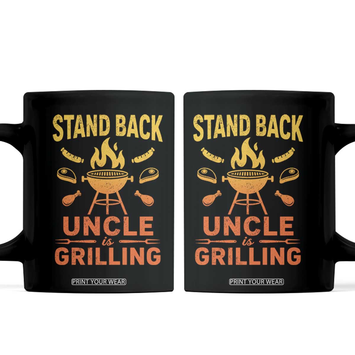 Stand Back Uncle Is Grilling Coffee Mug Funny Fathers Day BBQ TS10 Black Print Your Wear