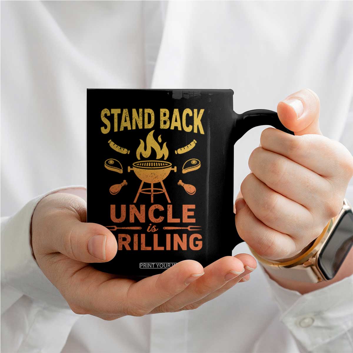 Stand Back Uncle Is Grilling Coffee Mug Funny Fathers Day BBQ TS10 Print Your Wear