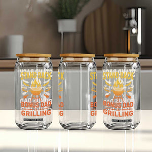 Funny Grilling Bonus Dad Glass Can BBQ Stepdad Grill Masters Sarcastic TS10 Print Your Wear