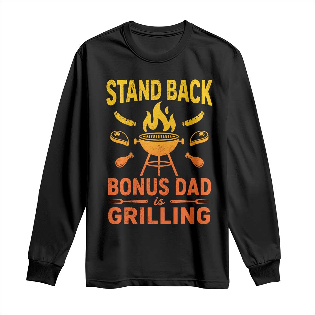 Funny Grilling Bonus Dad Long Sleeve Shirt BBQ Stepdad Grill Masters Sarcastic TS10 Black Print Your Wear
