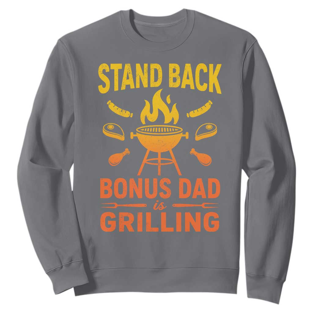 Funny Grilling Bonus Dad Sweatshirt BBQ Stepdad Grill Masters Sarcastic TS10 Charcoal Print Your Wear