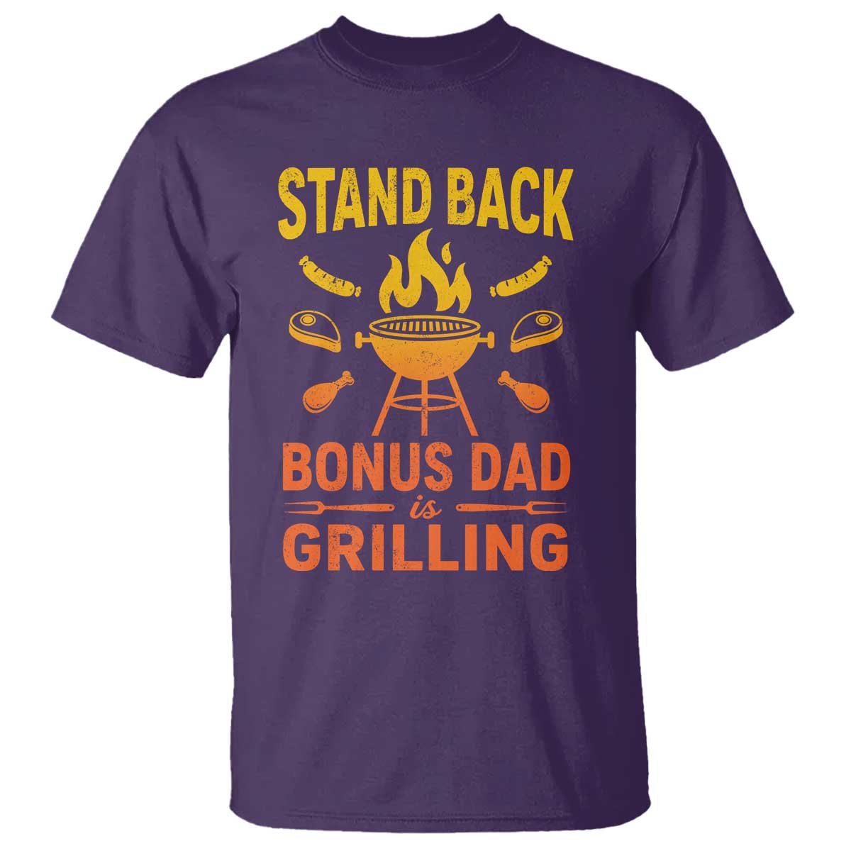 Funny Grilling Bonus Dad T Shirt BBQ Stepdad Grill Masters Sarcastic TS10 Purple Print Your Wear