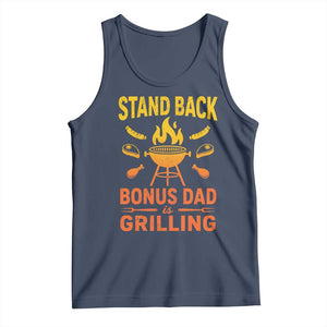 Funny Grilling Bonus Dad Tank Top BBQ Stepdad Grill Masters Sarcastic TS10 Navy Print Your Wear