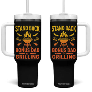 Funny Grilling Bonus Dad Tumbler With Handle BBQ Stepdad Grill Masters Sarcastic TS10 One Size: 40 oz Black Print Your Wear