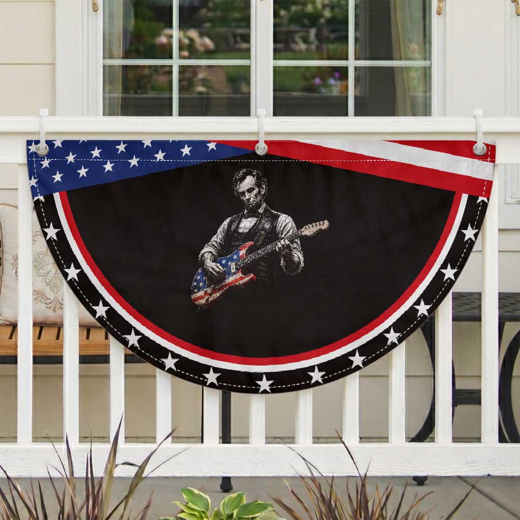 Vintage Abraham Lincoln Abe Lincoln Playing Guitar Patriotic Fan Flag TS10 2pcs pack Classic Black Print Your Wear