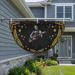 Vintage Abraham Lincoln Abe Lincoln Playing Guitar Patriotic Fan Flag TS10 2pcs pack Vintage Black Print Your Wear