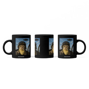 Cat Selfie With Alien UFO Coffee Mug Retro Space Sci-Fi Cat Pilot TS10 Print Your Wear