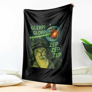 Funny UFO Alien Cat Selfie Throw Blanket Retro Space Sci-Fi Cat Pilot TS10 Print Your Wear