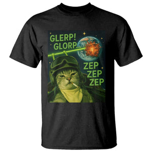 Funny UFO Alien Cat Selfie T Shirt Retro Space Sci-Fi Cat Pilot TS10 Black Print Your Wear
