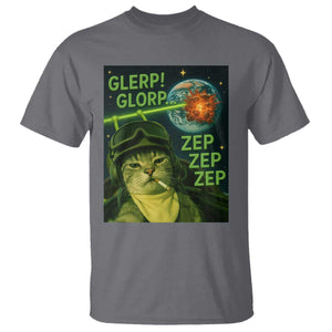 Funny UFO Alien Cat Selfie T Shirt Retro Space Sci-Fi Cat Pilot TS10 Charcoal Print Your Wear