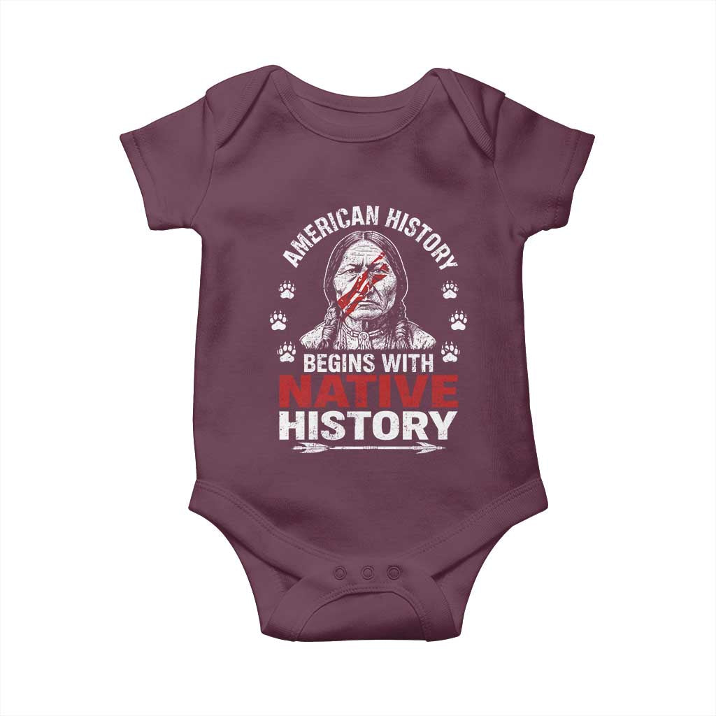 Native American History Baby Onesie Indigenous Peoples Tribal Pride TS10 Maroon Print Your Wear