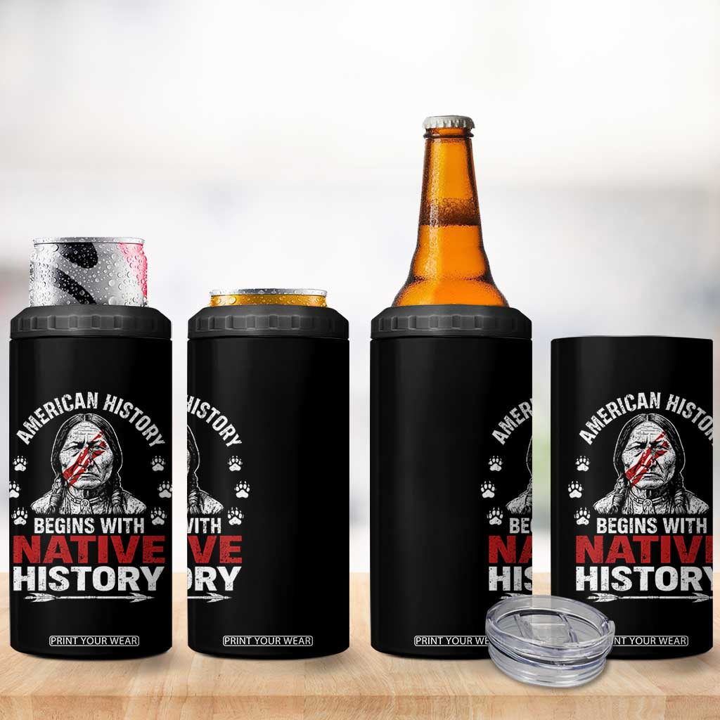 Native American History 4 in 1 Can Cooler Tumbler Indigenous Peoples Tribal Pride TS10 Print Your Wear