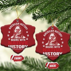 Native American History Christmas Ornament Indigenous Peoples Tribal Pride TS10 Snow Flake Red Print Your Wear