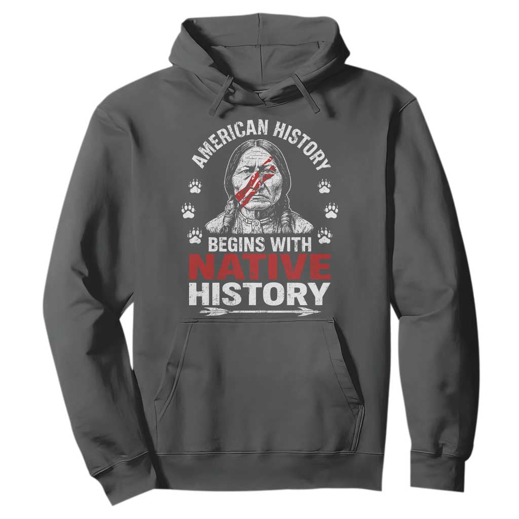 Native American History Hoodie Indigenous Peoples Tribal Pride TS10 Dark Heather Print Your Wear
