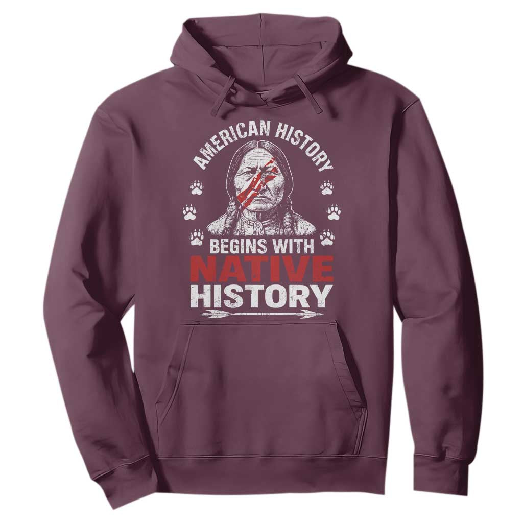 Native American History Hoodie Indigenous Peoples Tribal Pride TS10 Maroon Print Your Wear