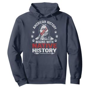 Native American History Hoodie Indigenous Peoples Tribal Pride TS10 Navy Print Your Wear