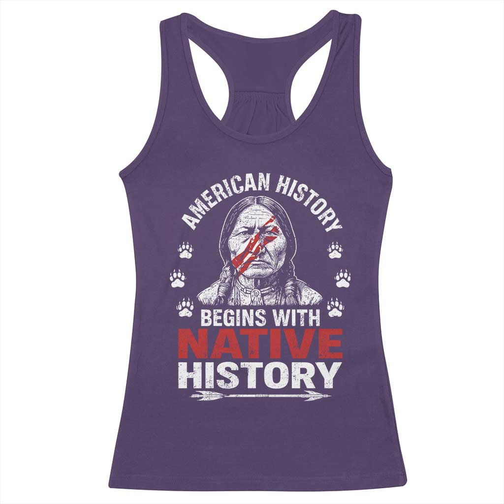 Native American History Racerback Tank Top Indigenous Peoples Tribal Pride TS10 Purple Print Your Wear