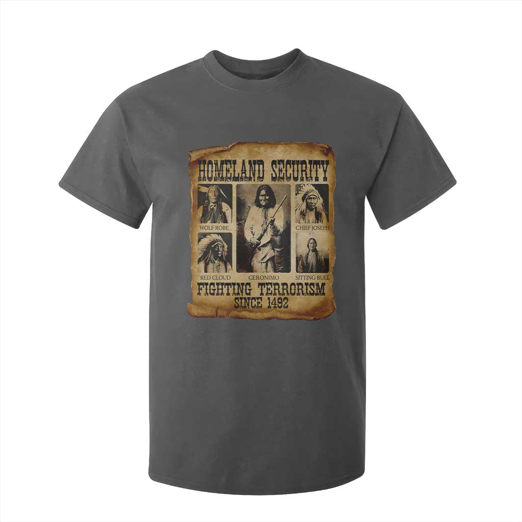 Vintage Native American T Shirt For Kid Homeland Security Fighting Terrorism Since 1492 TS10 Dark Heather Print Your Wear