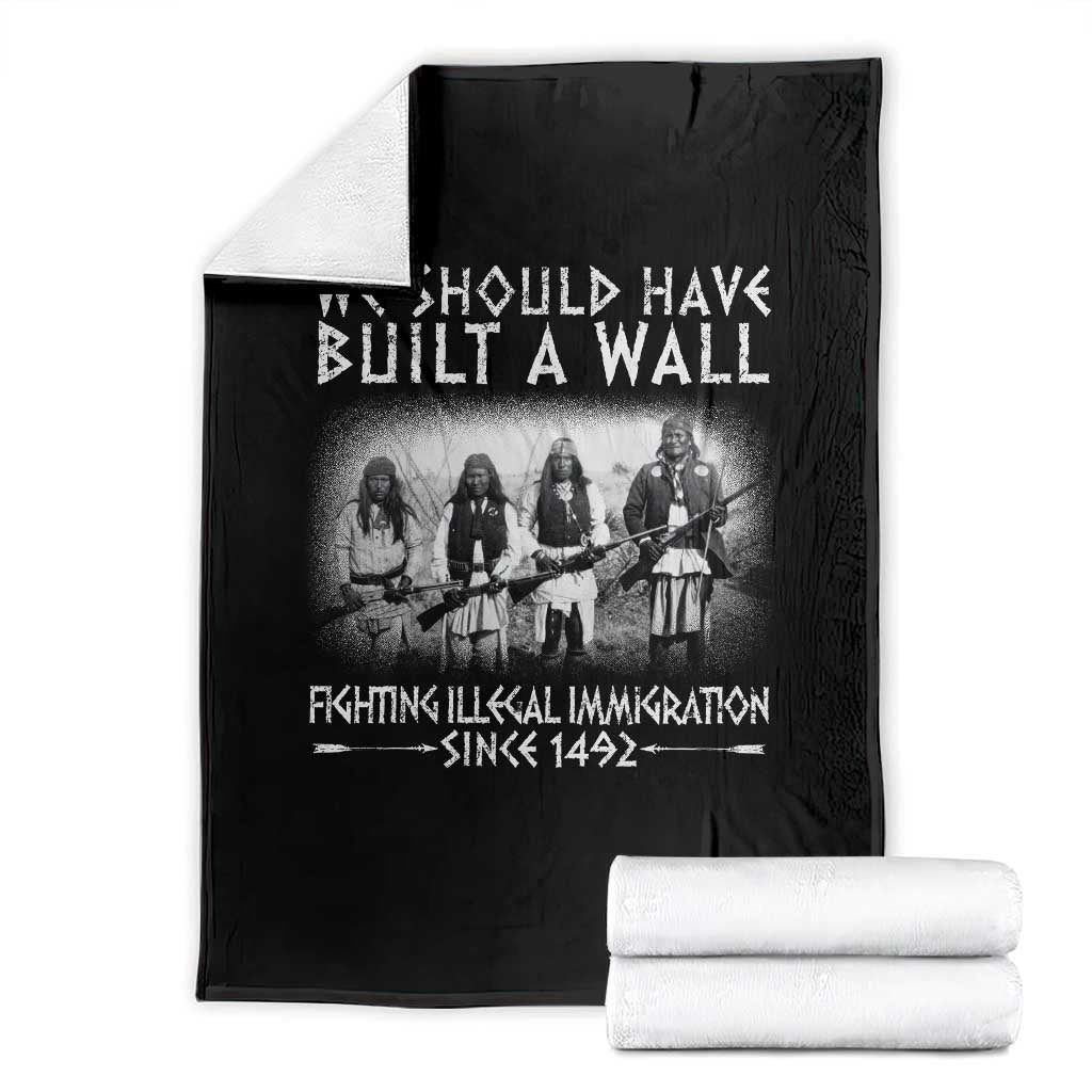 Vintage Native American Throw Blanket We Should Have Built A Wall TS10 Black Print Your Wear