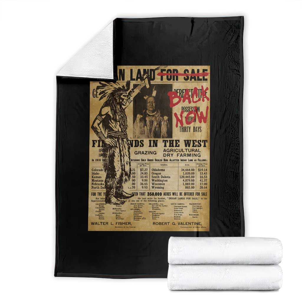 Native American Throw Blanket Indian Land For Back Now TS10 Black Print Your Wear