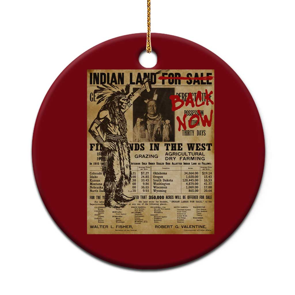 Native American Ceramic Ornament Indian Land For Back Now TS10 1pc Red Print Your Wear