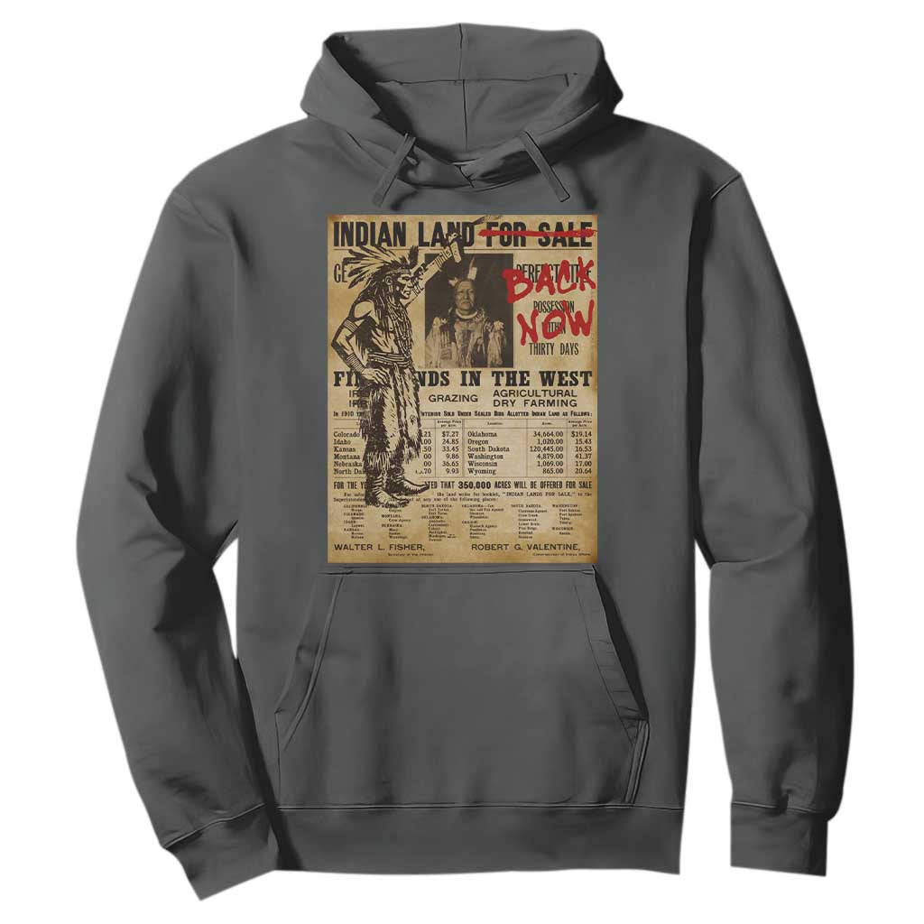 Native American Hoodie Indian Land For Back Now TS10 Dark Heather Print Your Wear