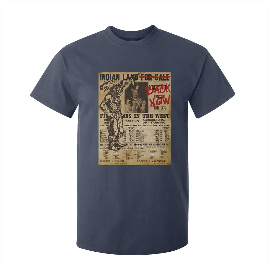 Native American T Shirt For Kid Indian Land For Back Now TS10 Navy Print Your Wear