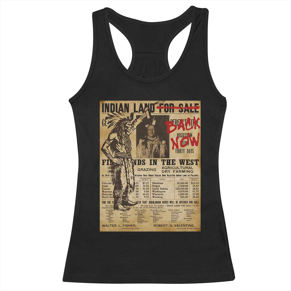 Native American Racerback Tank Top Indian Land For Back Now TS10 Black Print Your Wear