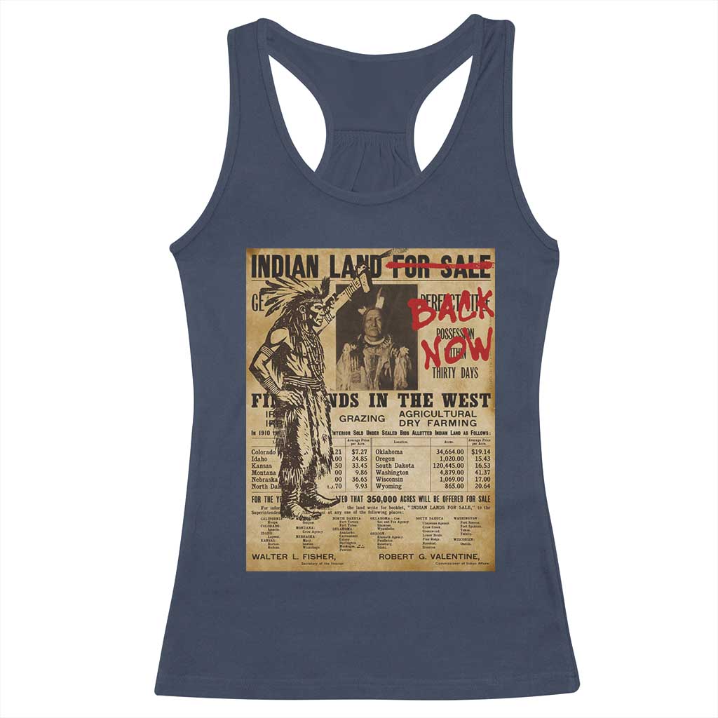 Native American Racerback Tank Top Indian Land For Back Now TS10 Navy Print Your Wear