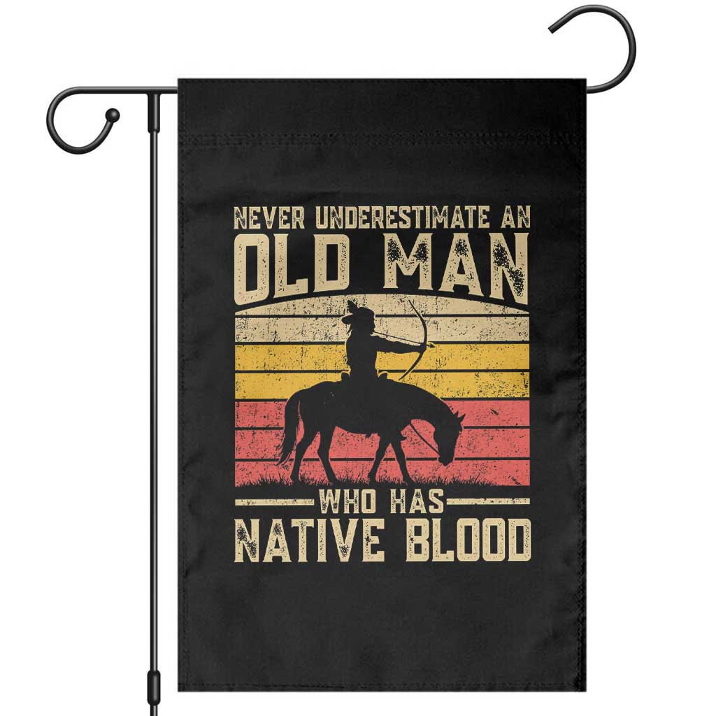 Funny Native American Garden Flag Never Underestimate An Old Man Native American TS10 Black Print Your Wear