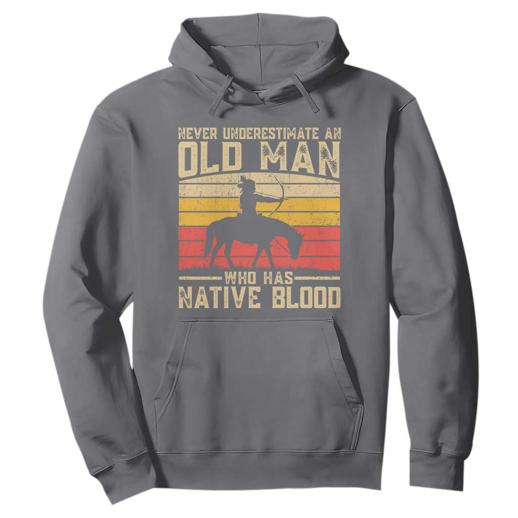 Funny Native American Hoodie Never Underestimate An Old Man Native American TS10 Charcoal Print Your Wear