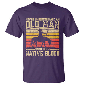 Funny Native American T Shirt Never Underestimate An Old Man Native American TS10 Purple Print Your Wear