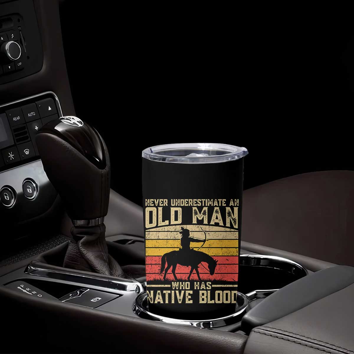 Funny Native American Tumbler Cup Never Underestimate An Old Man Native American TS10 Print Your Wear