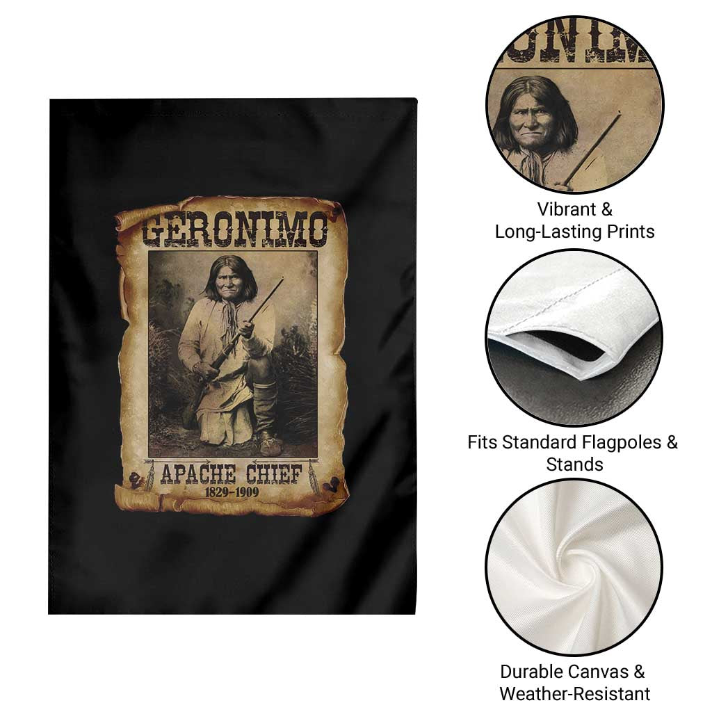 Geronimo Garden Flag Vintage Apache Warrior Native American TS10 Print Your Wear