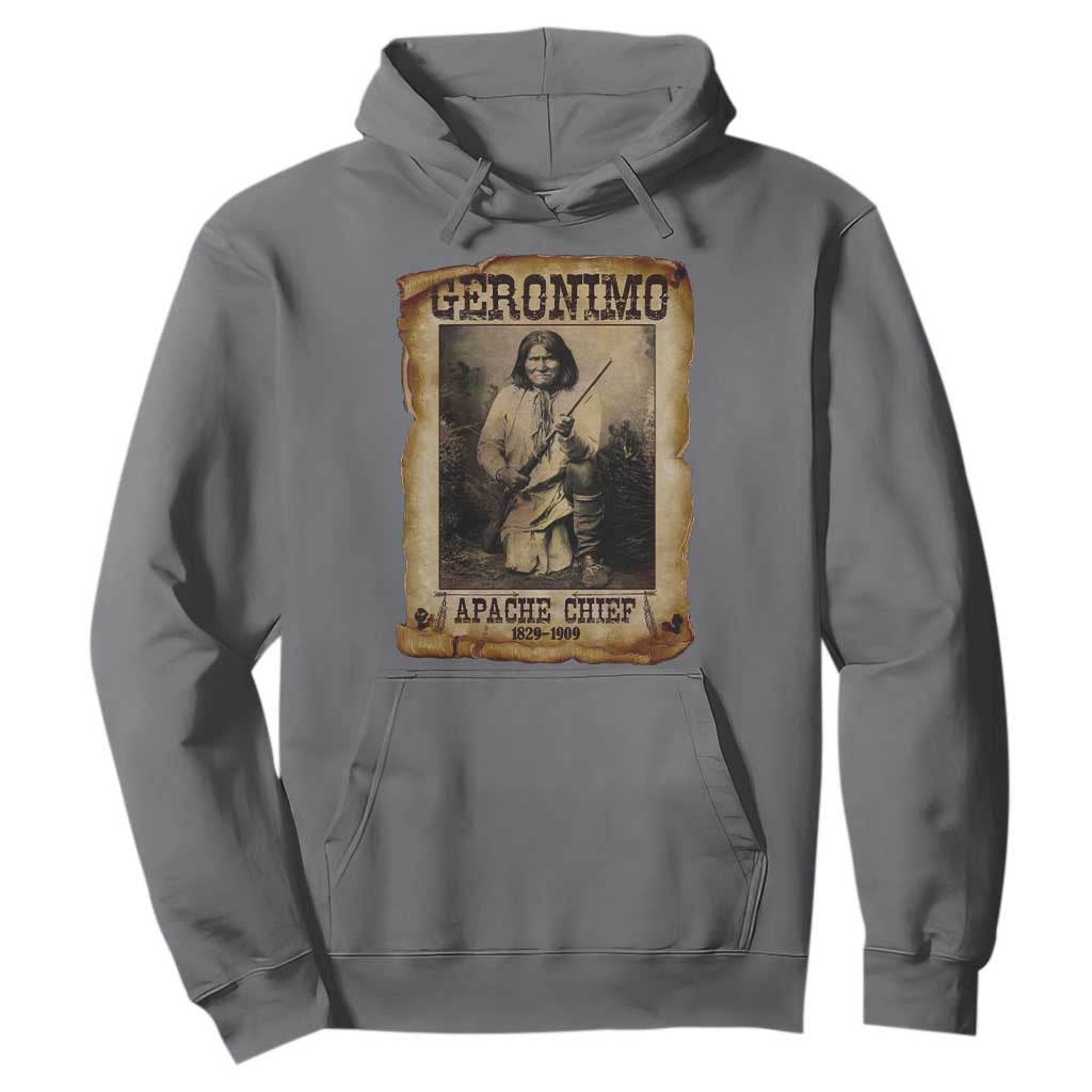 Geronimo Hoodie Vintage Apache Warrior Native American TS10 Charcoal Print Your Wear