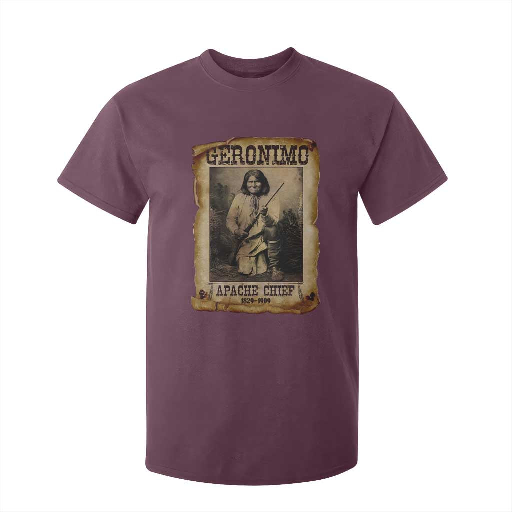 Geronimo T Shirt For Kid Vintage Apache Warrior Native American TS10 Maroon Print Your Wear