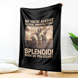 Vintage Native American Throw Blanket Funny Indian Indigenous Peoples Day TS10 Print Your Wear