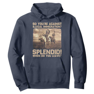 Vintage Native American Hoodie Funny Indian Indigenous Peoples Day TS10 Navy Print Your Wear