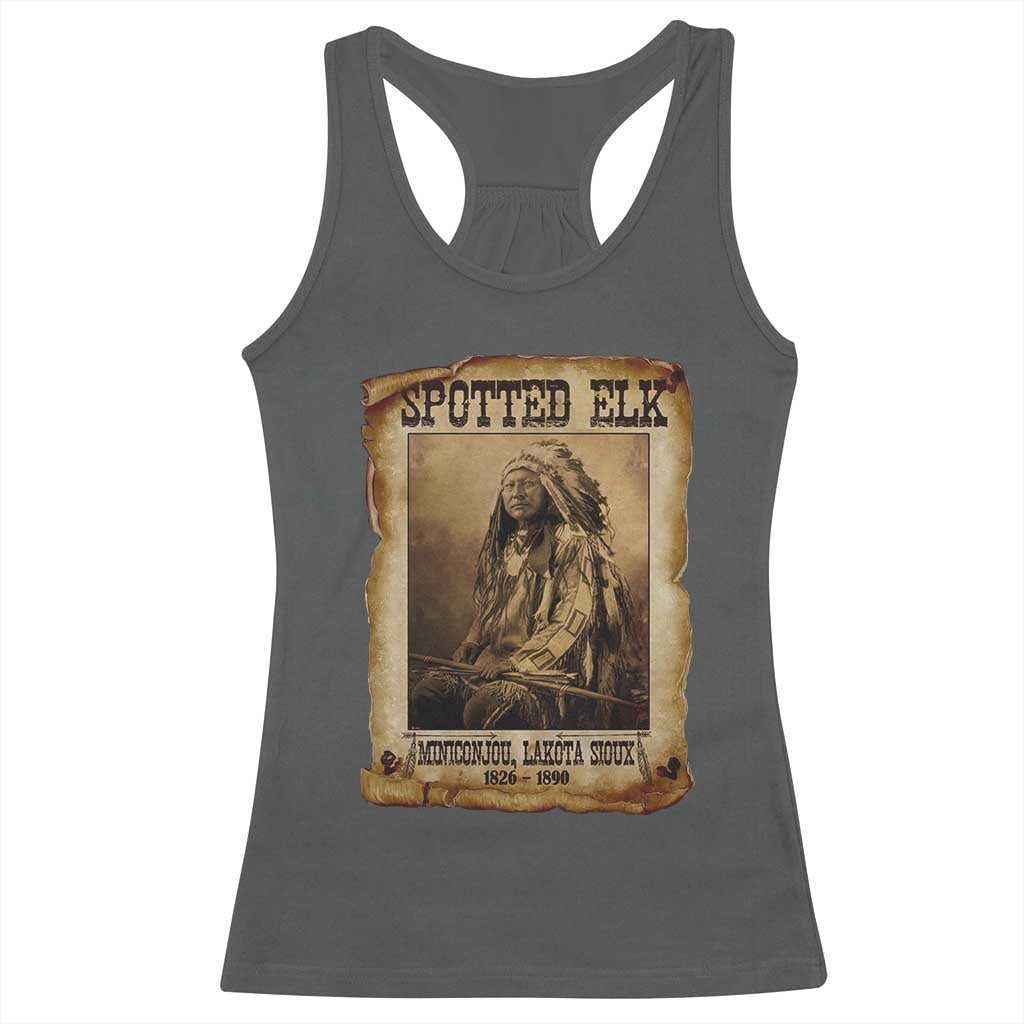 Spotted Elk Racerback Tank Top Lakota Sioux Miniconjou Chief Native American History TS10 Dark Heather Print Your Wear