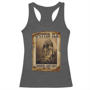 Spotted Elk Racerback Tank Top Lakota Sioux Miniconjou Chief Native American History TS10 Dark Heather Print Your Wear